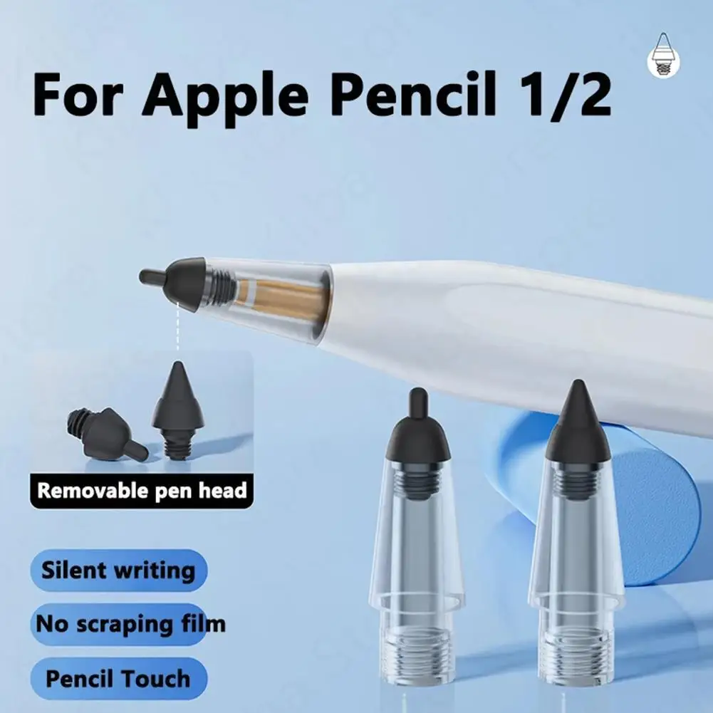 

Силиконовый наконечник для карандаша Apple Pencil 1-го 2-го поколения, сменные наконечники, противоизносостойкие прозрачные запасные наконечники, стилус для IPencil 1 2, 1 шт.