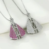 Unique Double Side Virgin Mary Zircon Pendant Necklaces Colorful Cross with Folded Hands Prayer Charm Jewelry Gift 1