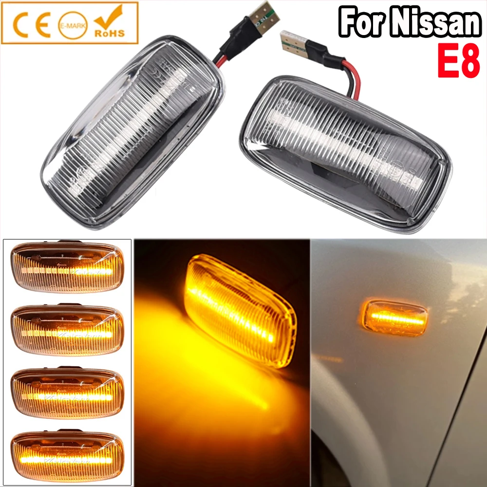닛산 스카이라인 R34 알메라 N15 N16 펄사 맥시마 QX 써니 G10 프리메라 P11 P12 용 LED 사이드 마커 라이트, 방향 지시등, 2 개