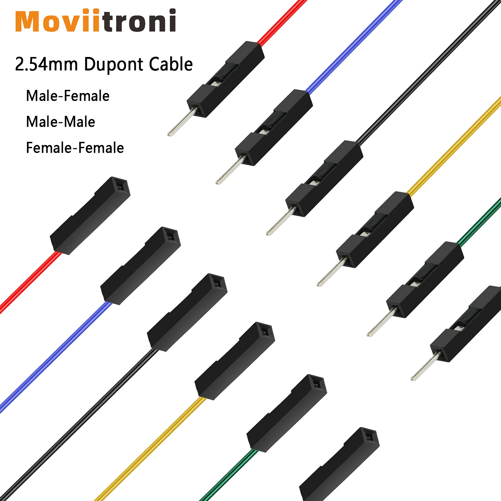 20pcs Dupont Wire Jumper Cable DIY Kit 20cm Breadboard Cable 2.54mm Pitch Male Female Wire 1Pin Connector for Arduino