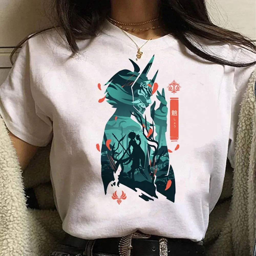 

2023 Fashion Genshin Impact Women T-shirt Comic Designer Funny Short Sleeve T Shirt Female Male Streetwear Manga Y2k Clothes Top