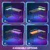48 Inch L Shaped Gaming Desk with LED Lights Power Outlets Monitor Stand Reversible Shelves Adjustable Height Durable Carbon 5