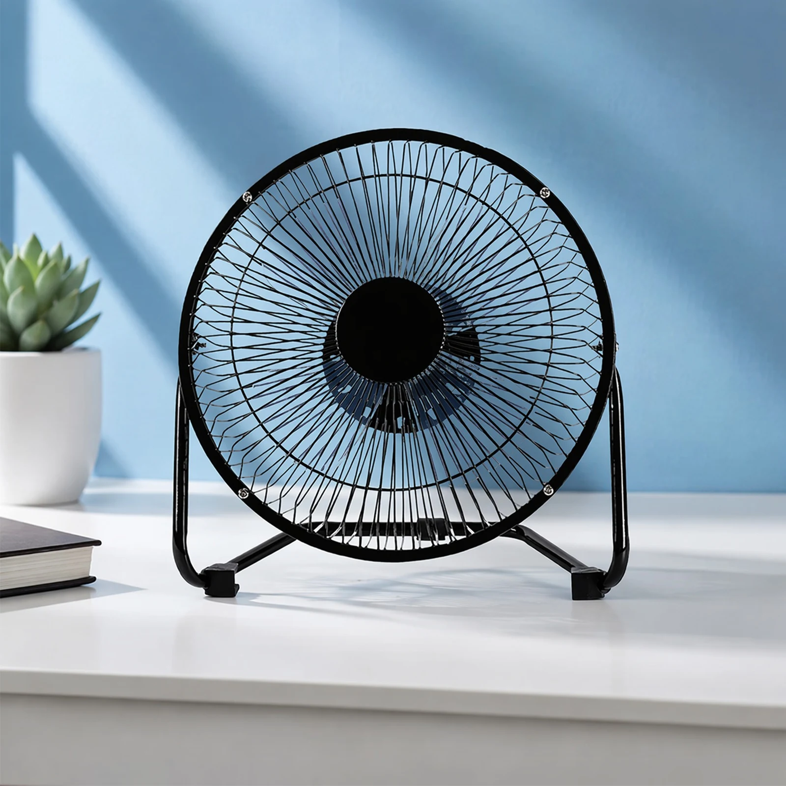 Adjustable 3-Speed Quiet Portable Metal Desk Fan with Tiltable Head and Strong Wind