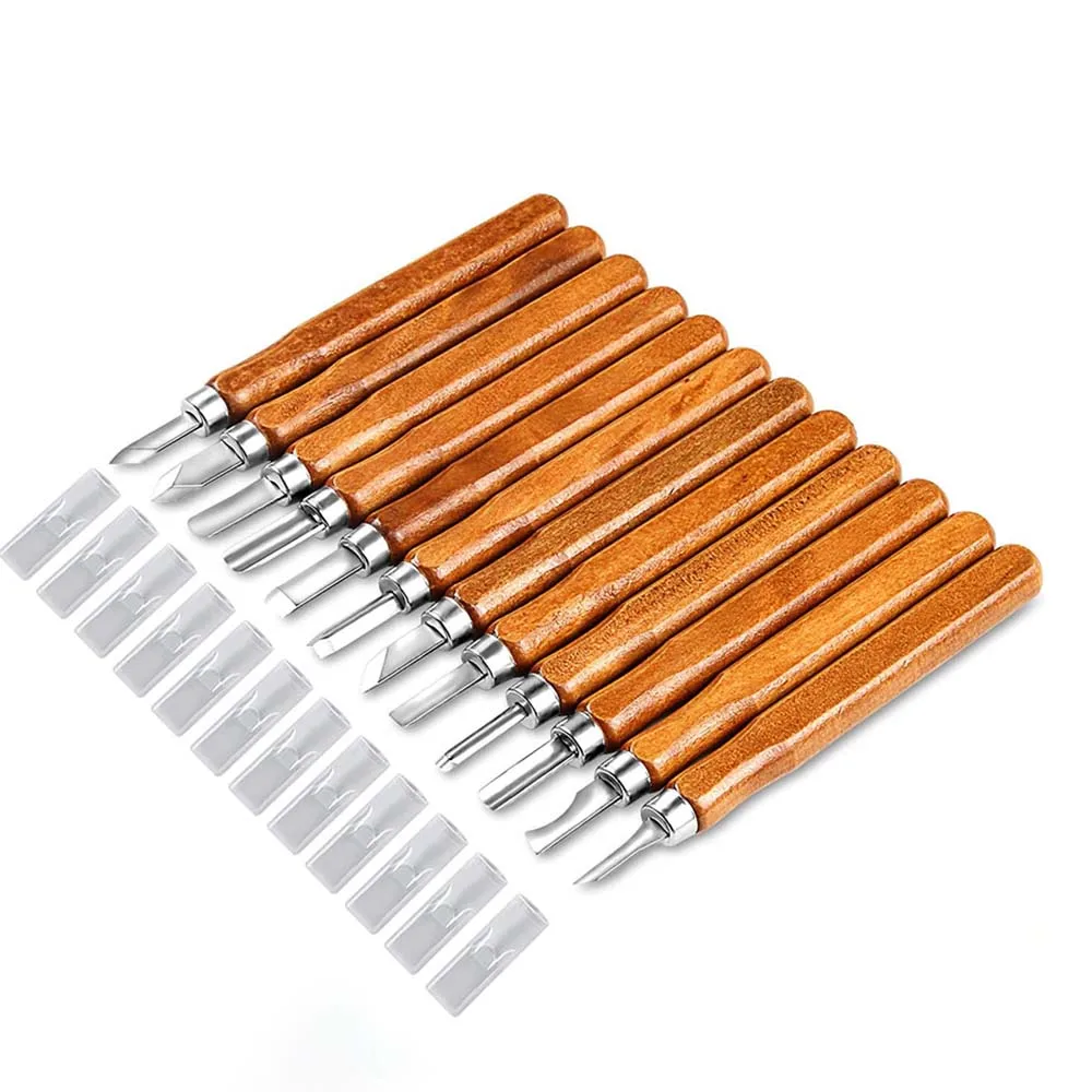 

12PCS Wood Carving Knife Set Hand Carving Tool Set for DIY Sculpture Carpenter Experts & Beginners