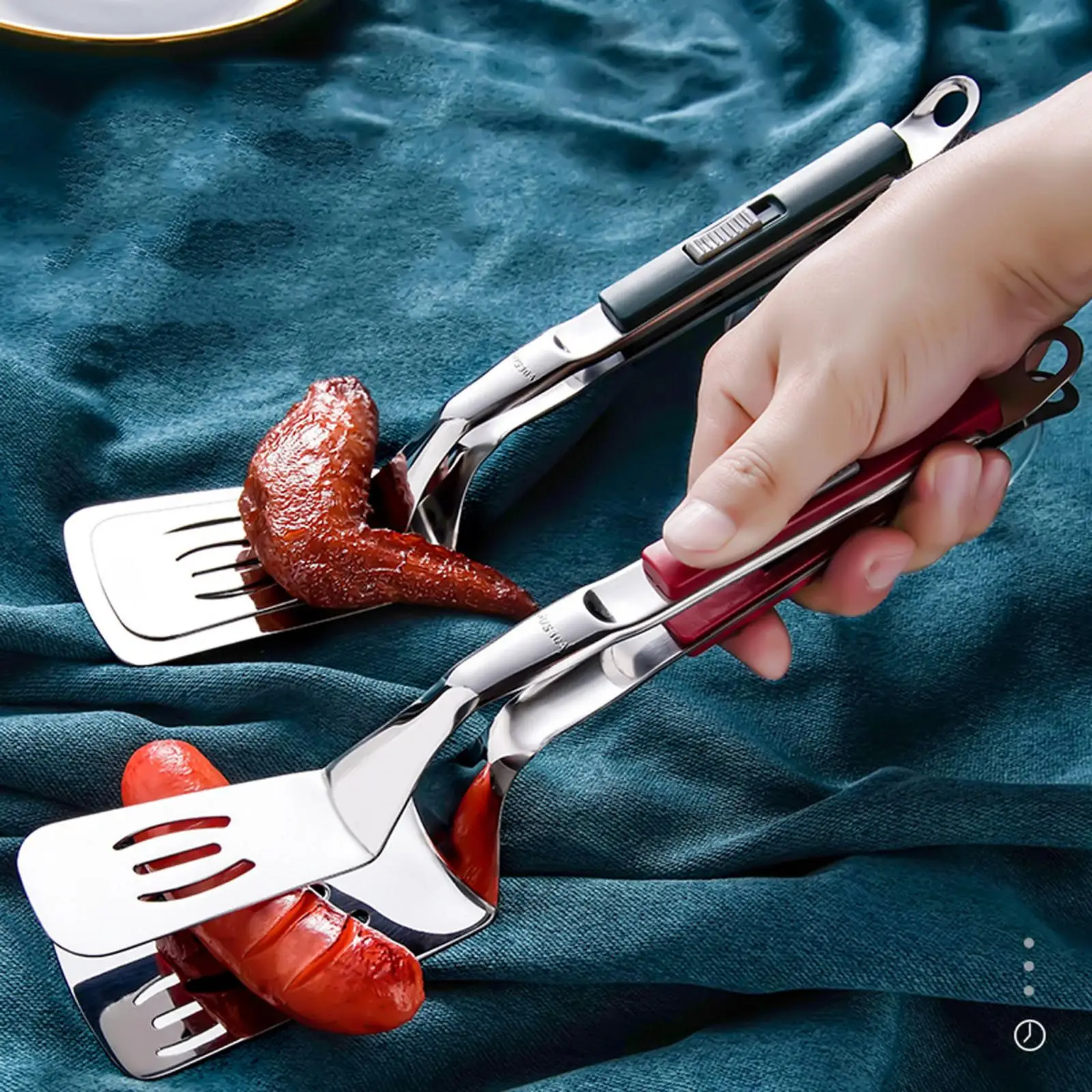 Pinças De Espátula De Aço Inoxidável, Espátula Dupla Com Fatia, Pinças De  Grelha, Grampos De Bife, Filetes De Peixe, Peixe, Hambúrgueres, Cozinhar  Ovos - AliExpress, image size:1600x1600