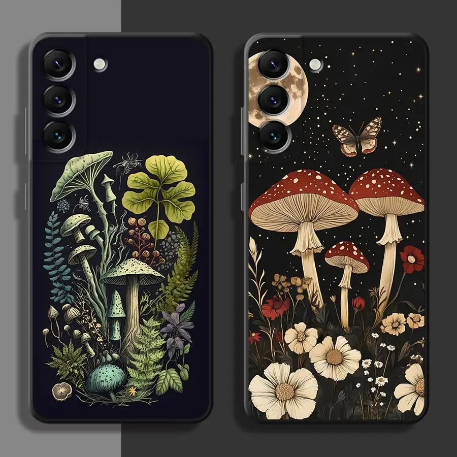 Vintage Mushroom Phone Case - Retro-Style Cover with Fungi Design