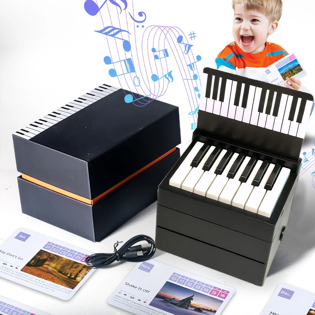 Desktop Mini Piano Calendar Music Sheets Toy Desktop Peripheral Ornaments Piano Desk Calendar Mini Gift for Fans