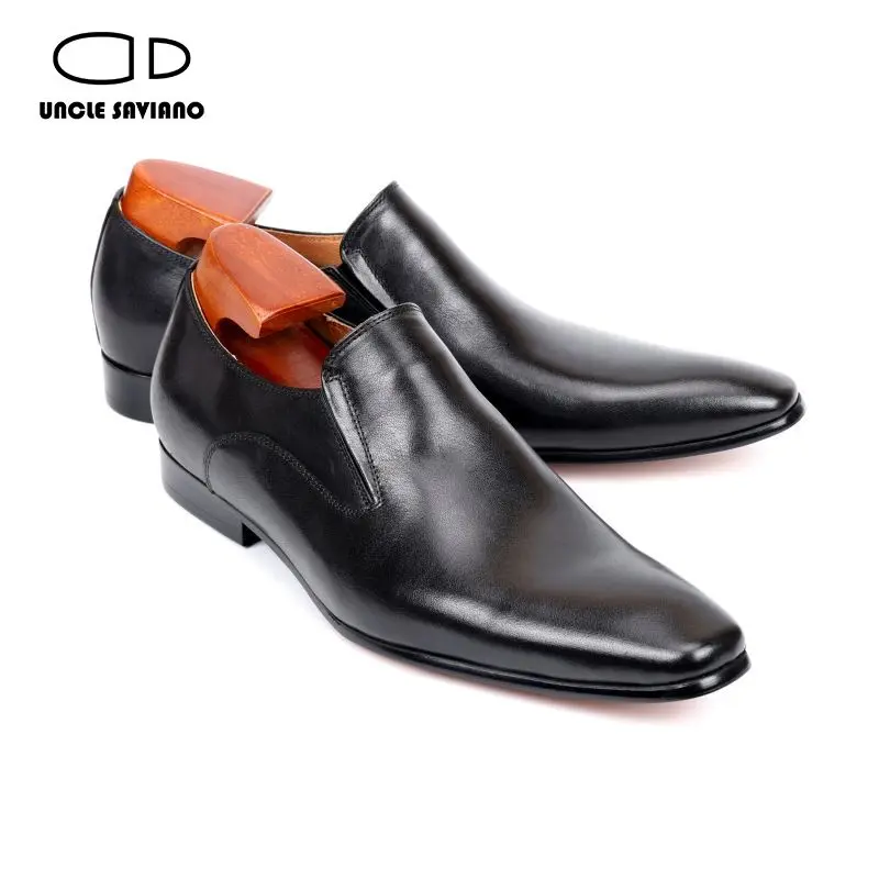 

Uncle Saviano Elegent Loafers Men Dress Shoes Wedding Party Best Man Shoe Genuine Leather Formal Designer Shoes for Men Original