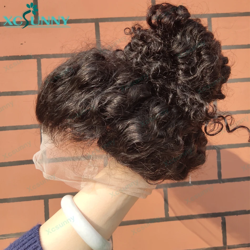360 Lace Frontal Wigs Human Hair High Ponytail Pre Plucked Curly Full Lace Wig Transparent 13x6 Water Wave Lace Front Wigs 2