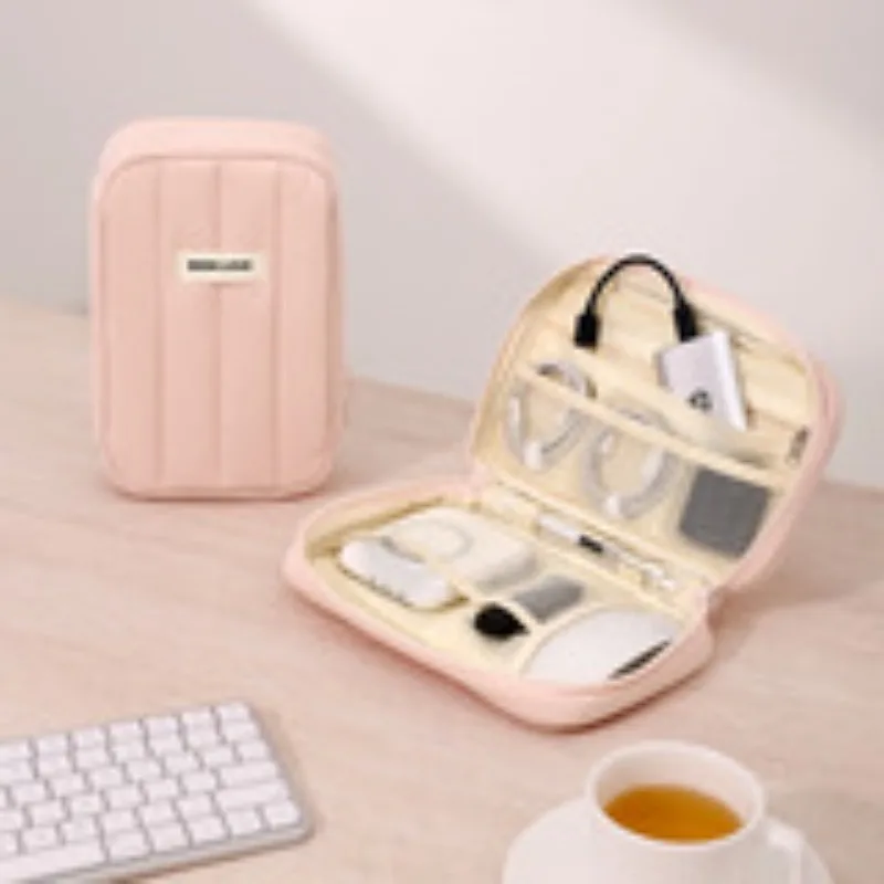 Portable Waterproof Makeup Bag for Women Travel, Large Cosmetic Organizer with Multi-Pockets, Stylish Handheld Toiletry Pouch