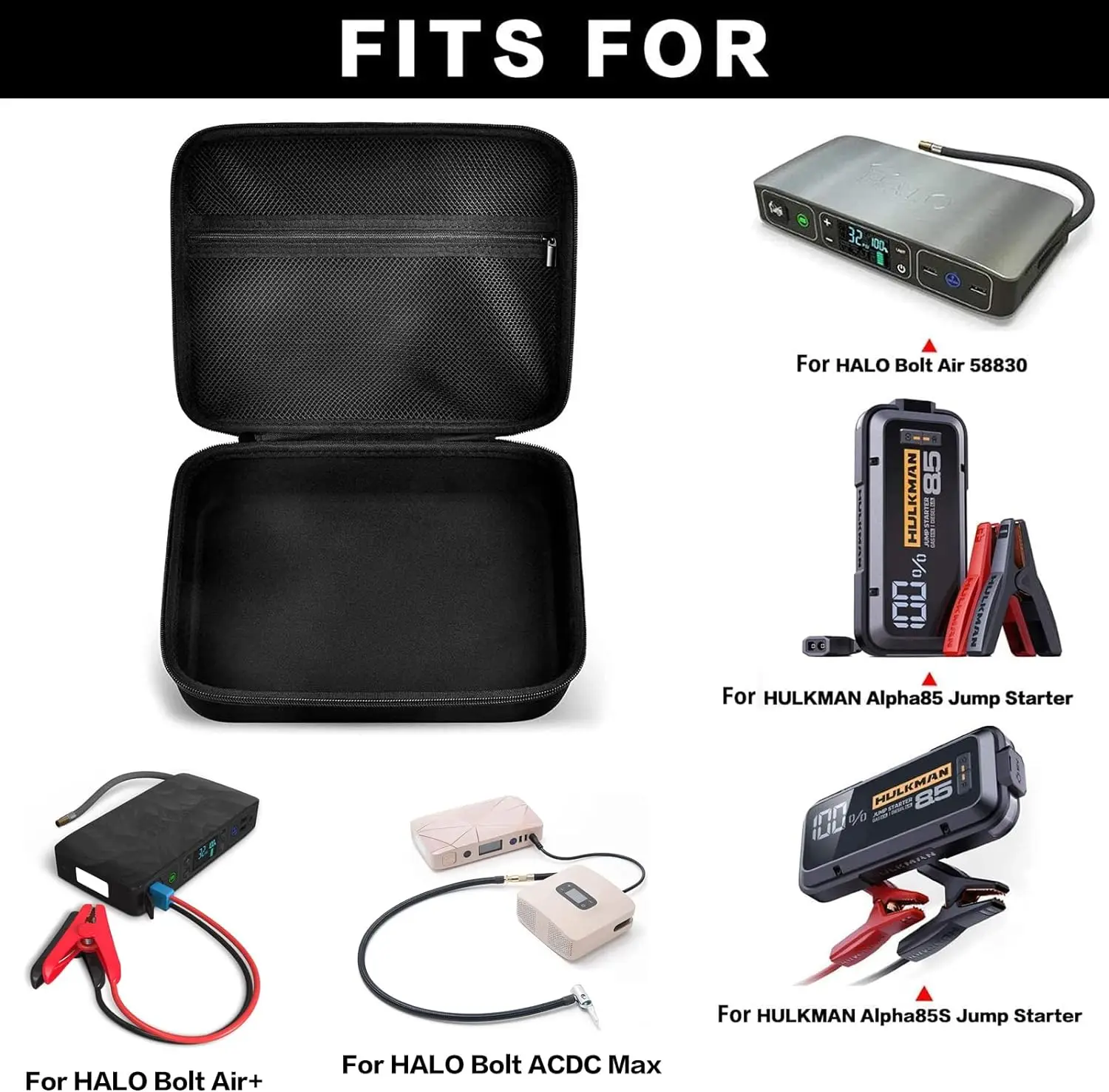 Case Compatible with Halo Bolt Air 58830 Mwh/Air+ 55500 mWh/for ACDC Max Emergency Power Kit Car Jump Starter with Tire Pump.