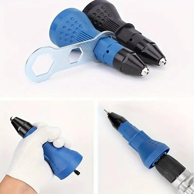 Electric Rivet Nut Gun Pull Drill Riveter Conversion Adapter For Cordless Rivete Nozzle Nut Tool Multifunction Nail Gun Tool