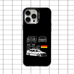 Custodia per telefono nera opaca anti-fall ispirata al vintage racing