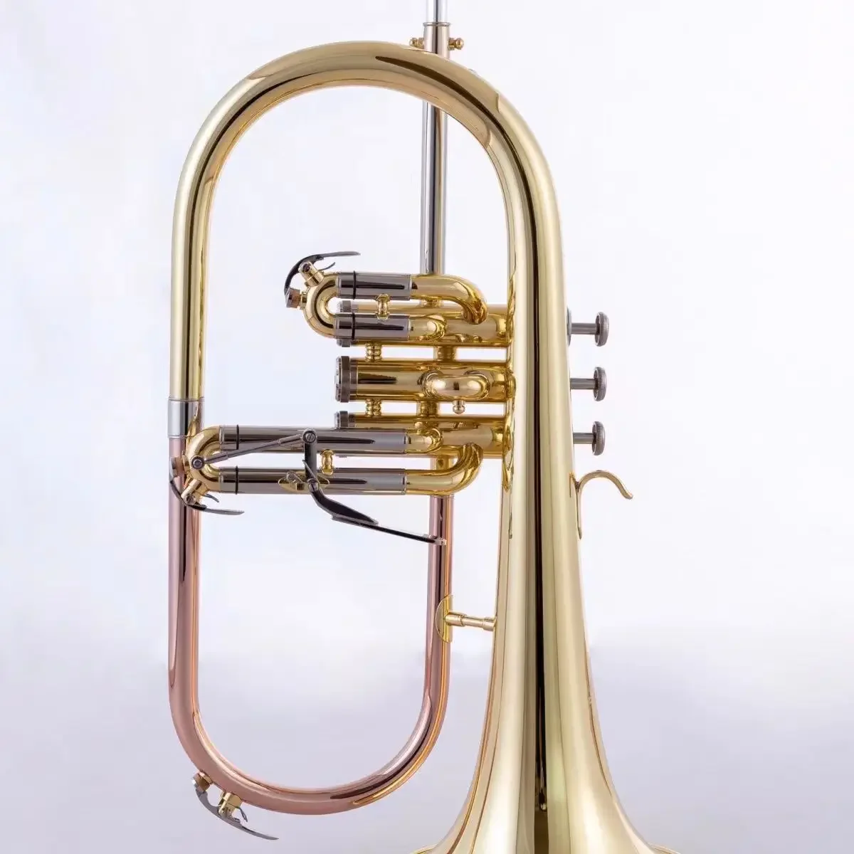 Brand New Professional Flugelhorn Gold Lacquer With Case Profession Flugelhorns Bb Yellow Brass Bell