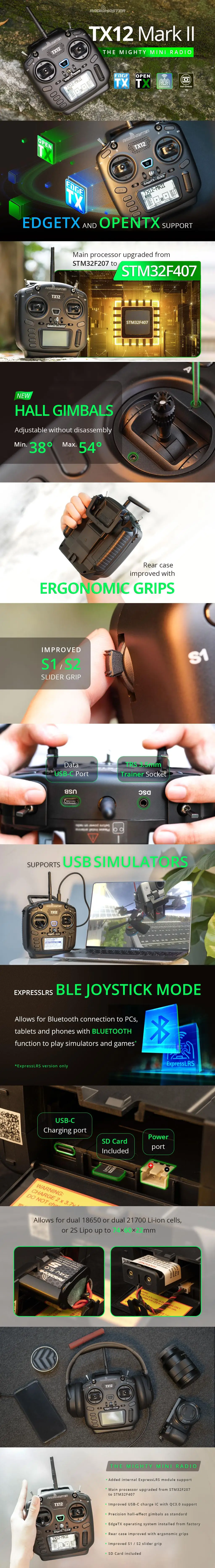 RadioMaster TX12 MK II - ELRS / CC2500 EdgeTX Multi-Module Compatible Digital Radio Transmitter TBS CROSSFIRE MICRO TX Controller FPV Remote Controller 15 RadioMaster TX12 MK II, EdgeTX Multi-Module Compatible