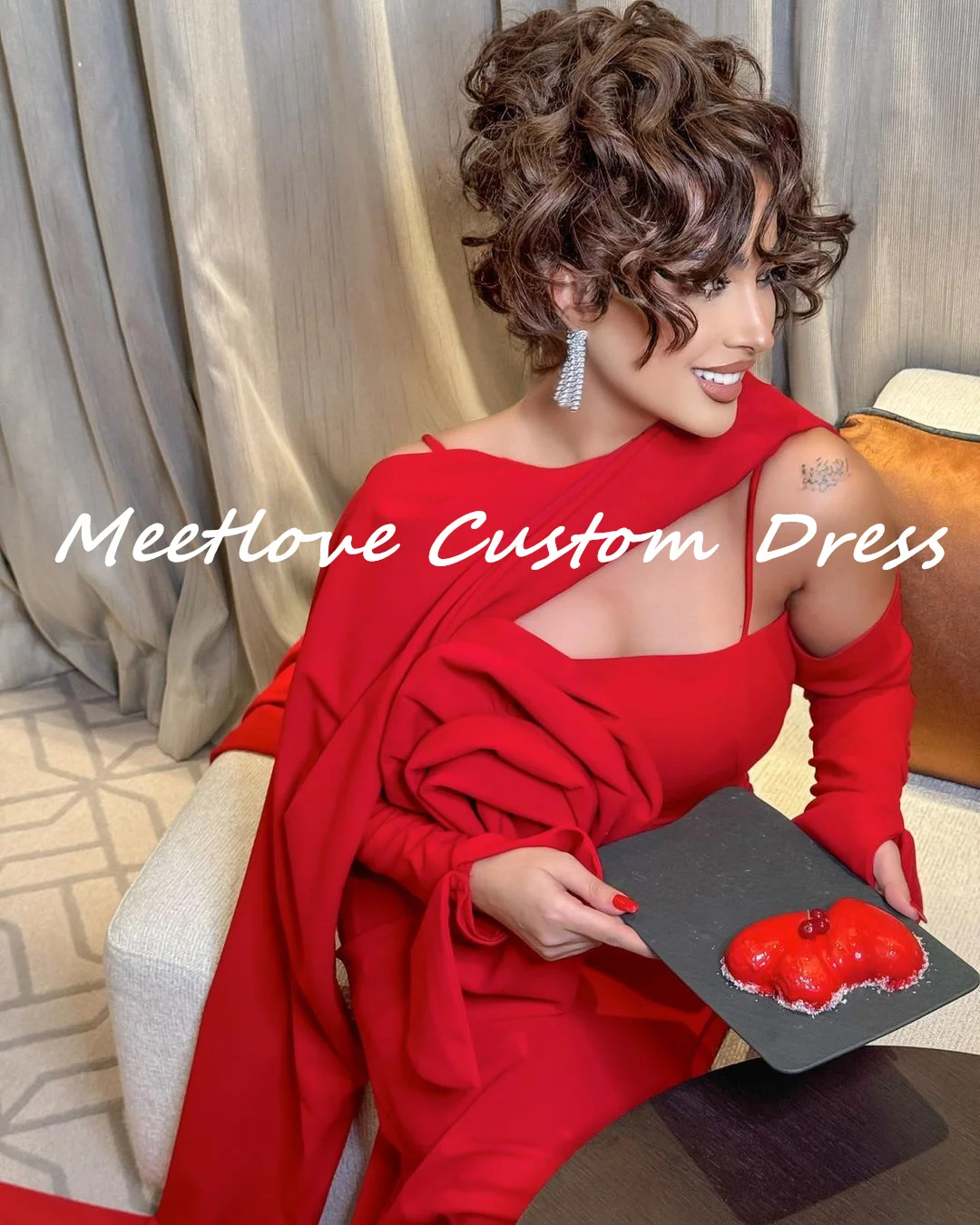 

Meetlove Red فستان حفلات الزفاف Elegant and beautiful dresses for women Formal Occasion Dresses Luxury evening dresses 2024