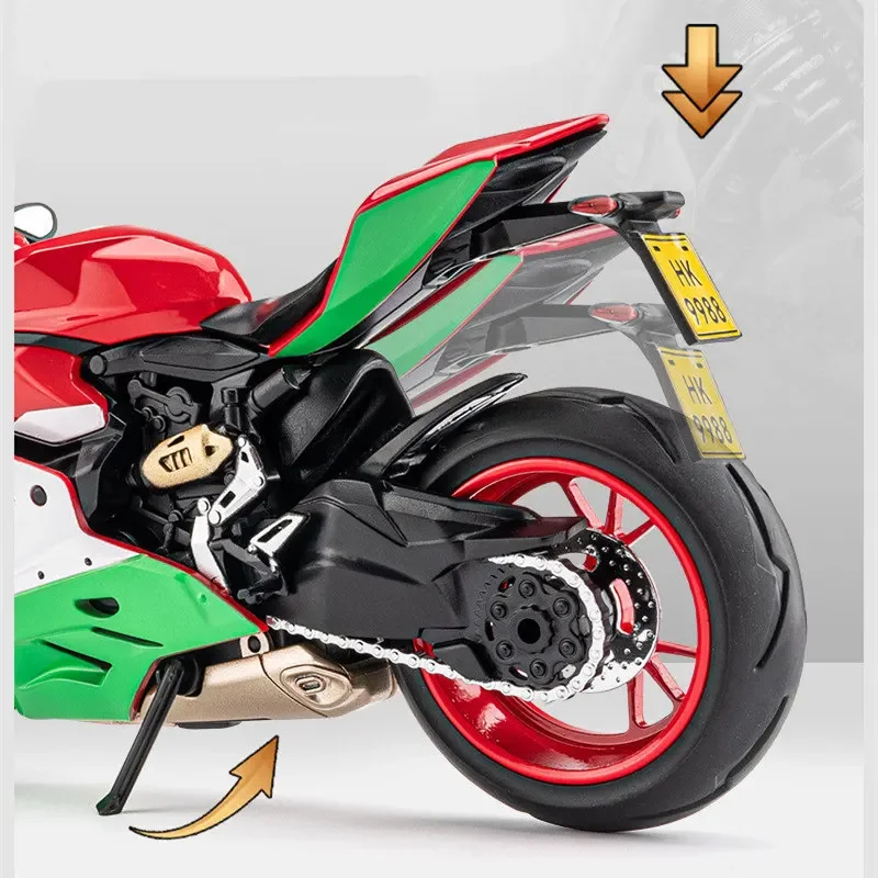 1:12 DUCATI 1199 Panigale Diavel  V4S Alloy Racing Motorcycle Model Diecasts Metal Street Sports  Sound Light Toys Gift 6