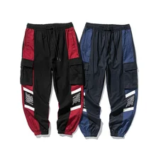 

Track Pants High Quality Multi Pocket Splicing Men's Trousers Red Black Blue Locomotive Trend Four Seasons Fashion Rushed
