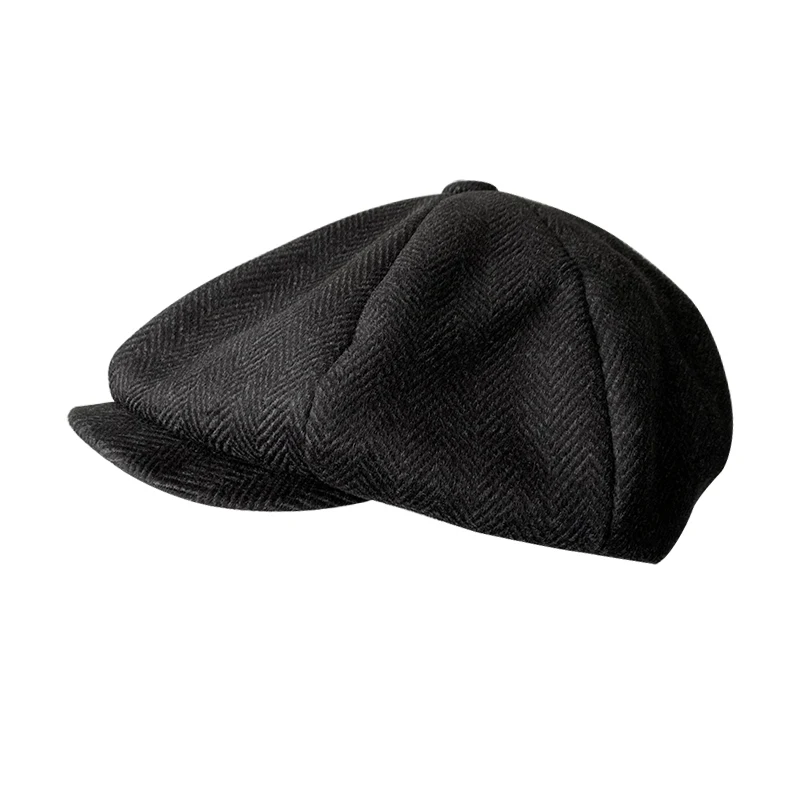 Newsboy Cap Men's cap New Men's Newsboy Hats Vintage Herringbone Octagon Cap Women Berets Gatsby Flat Hat BLM73