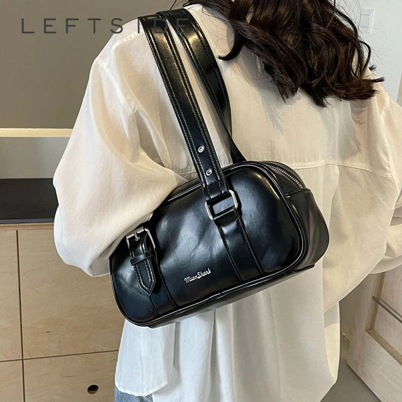 

Дизайнерская маленькая сумка через плечо LEFTSIDE из искусственной кожи для женщин, новинка 2024, трендовая корейская модная женская сумка под подмышку, сумки и кошельки