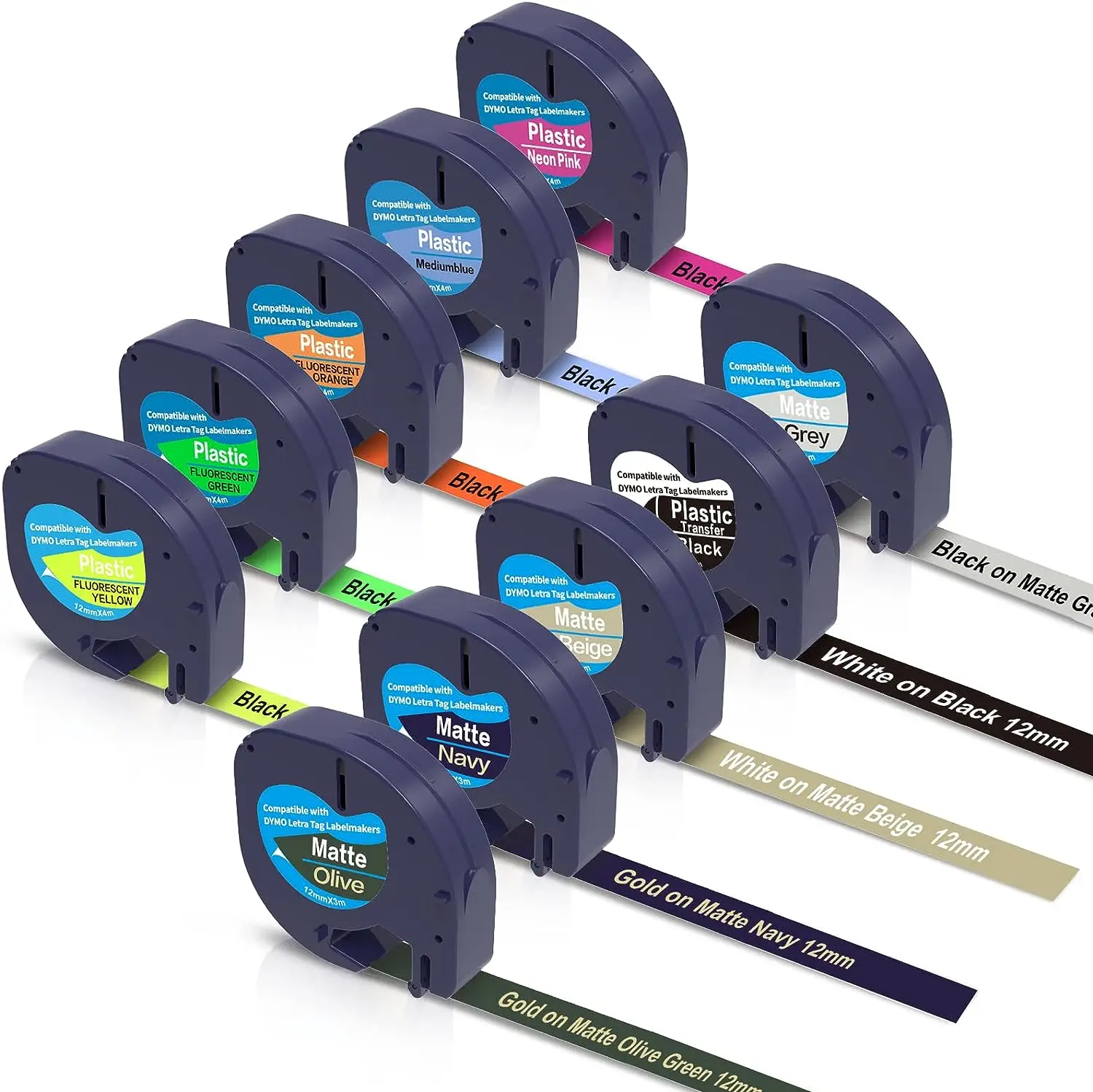 1 Pz 91201 12267 Per Dymo Letratag 91200 91202 12Mm Lt Nastri Per Etichette Compatibili Per Dymo Letratag Lt-100H Lt-100T Plus Label Maker