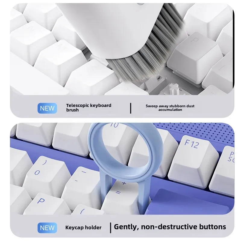 Keyboard Cleaning Kit 7-in-1 Laptops Cleaner with Keycap Puller, Multifunctional Keyboard Brush Cleaning Set for Airpods Phone 4