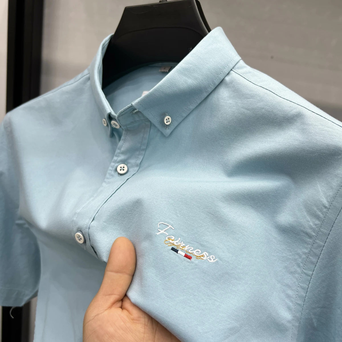 Designer New Men's High-End Brand 2024 Summer Embroidery 100% Cotton Shirt Business Casual Breathable Lapel Top Men's Clothing 2