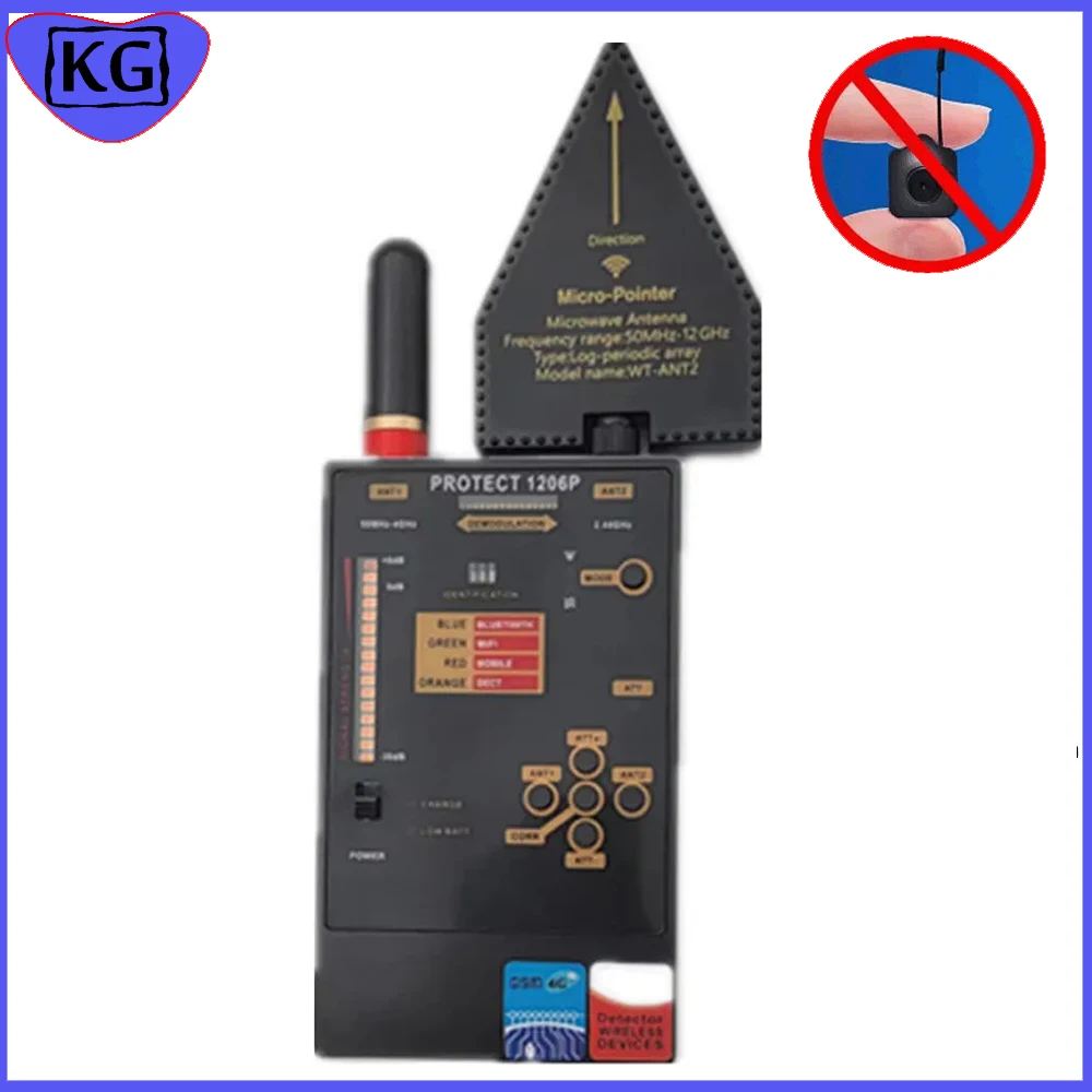 Professional Bug GSM GPS Tracker Spy Gadgets Devices Detector Anti-Spy RF Innovative Infrared Cam Laser WiFi Signal Detect 1206P