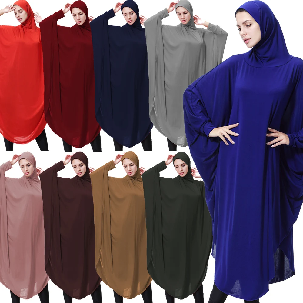 

Hooded Abaya Muslim Women Prayer Garment Clothes Islamic Overhead Caftan Khimar Arabic Robe Eid Ramadan Niqab Kaftan Dress Gown