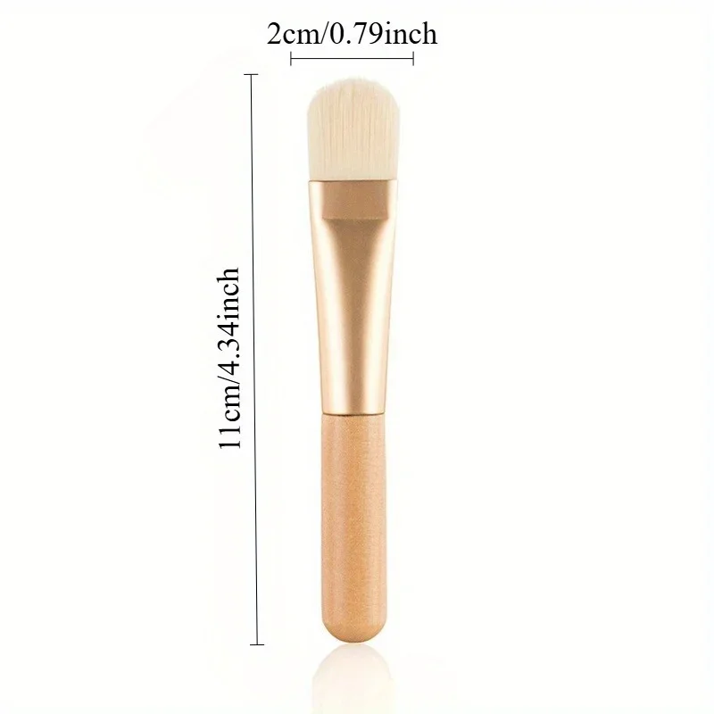 1pc Facial Mask Soft Brush Wooden Handle Portable Face Skin Care Beauty Cosmetics Tool Fan-Shaped Professional Makeup Brush