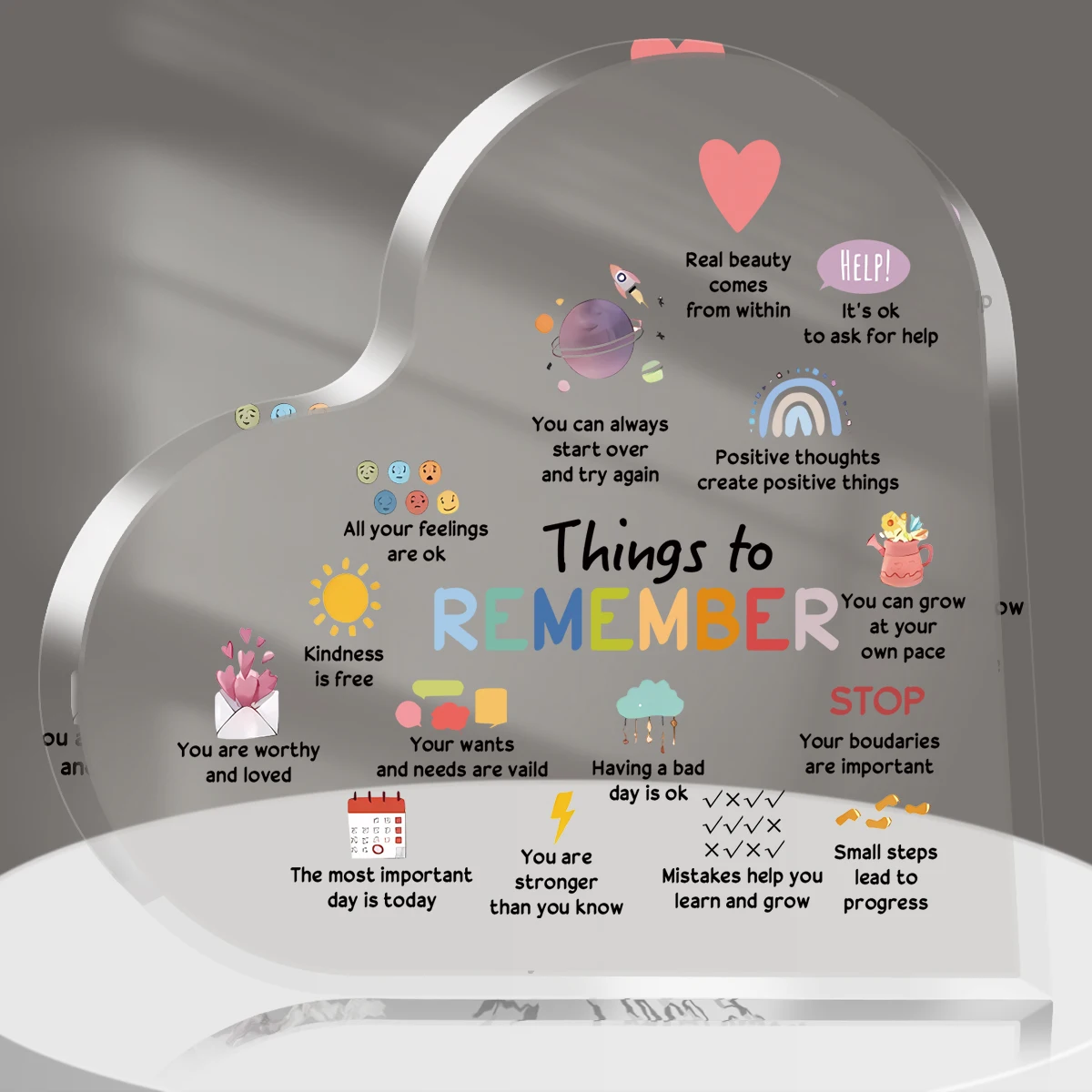 Acrylic Decorative Sign for Mental Health& Affirmations,Eclectic Tabletop Plaque for Therapy,Social Worker Positive Mindset Gift