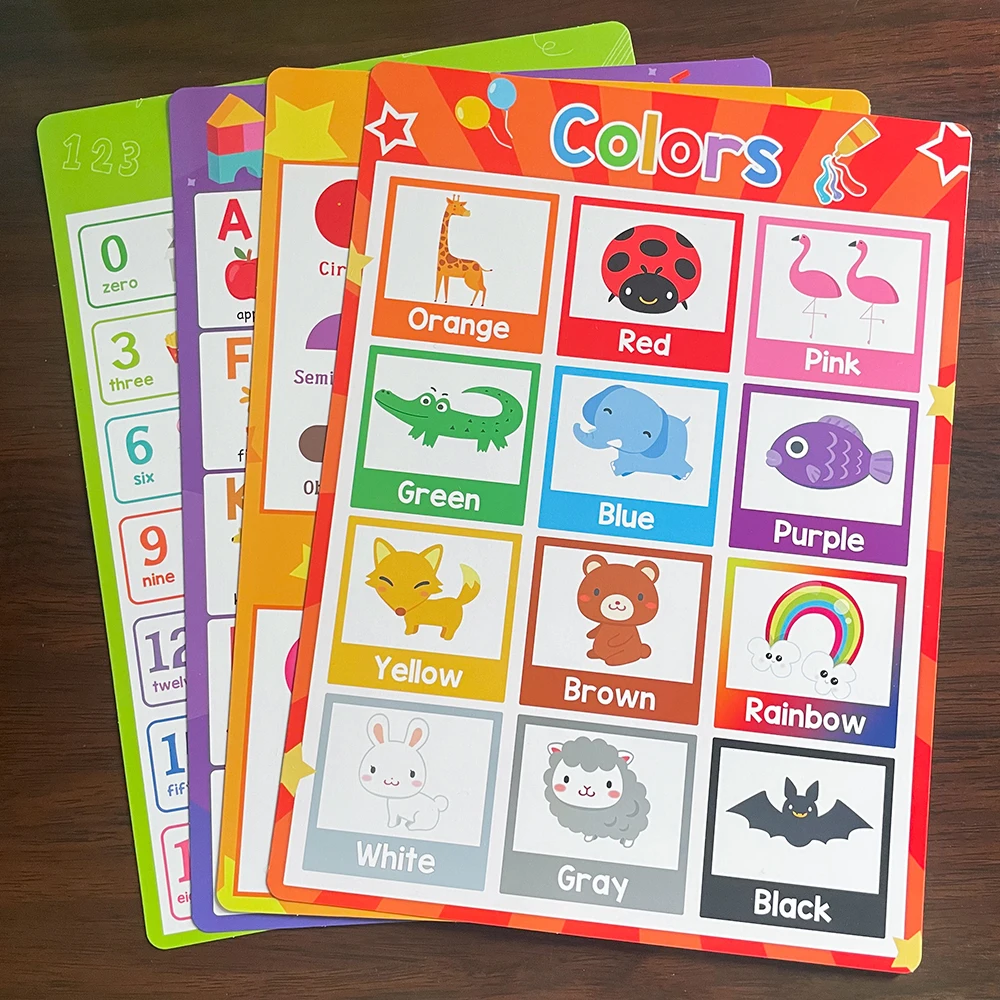 20 Themes Children Learning English toys School classroom educational A4 posters Decoration big cards Wall Sticker 5