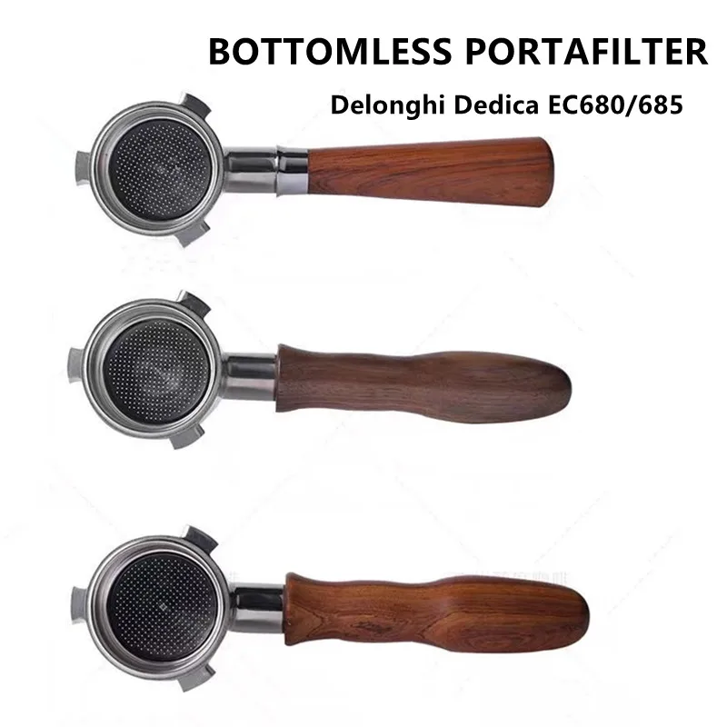 커피 바리스타용 바텀리스 포타필터, 필터 바구니 포함, Delonghi EC685..