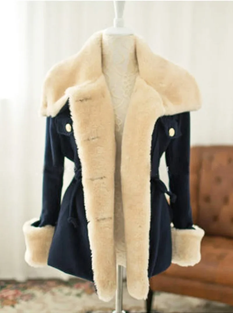 Women Solid Slim Thick Double Breasted College Windbreaker Autumn and Winter Warm Jackets for Female Cotton Coats oversized New