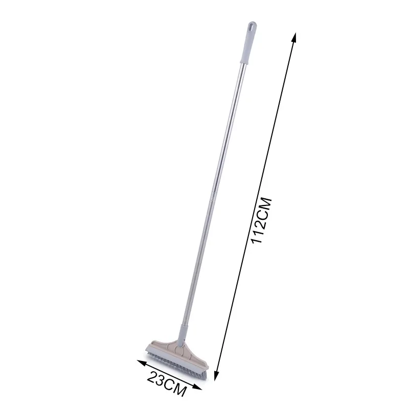 Floor Scrub Brush 2 In 1 Cleaning Brush Long Handle Removable Wiper Magic Broom Brush Squeegee Tile Kitchen Cleaning Tools