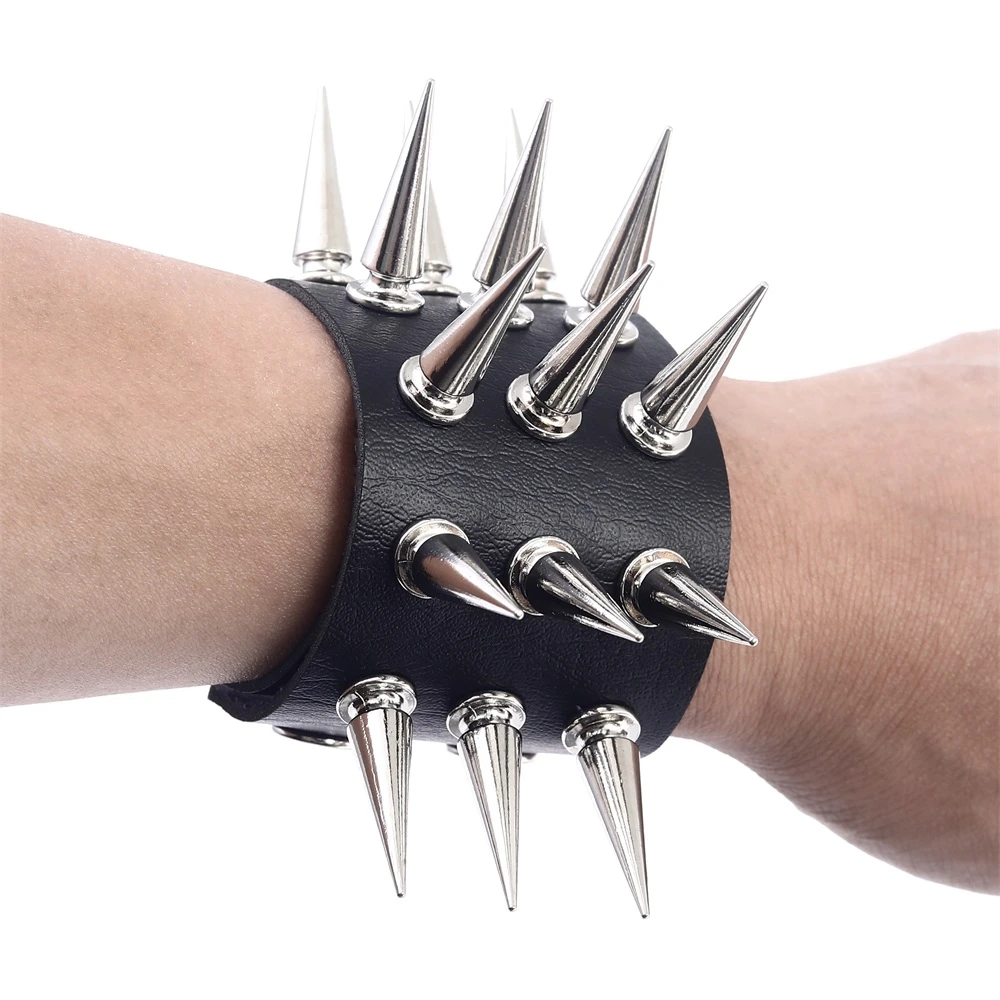 Punk Spiked Bracelet Cuffs Emo Accessories Studded Armband Women Punk
