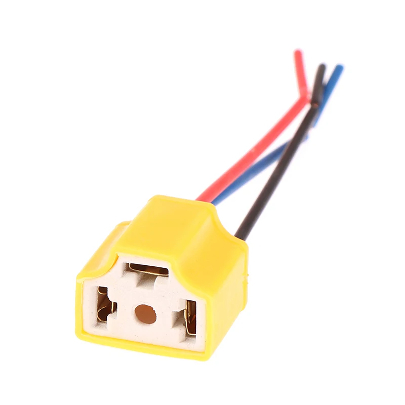 

H4 9003 Ceramic Wire Wiring Car Auto Head Light Bulb Lamp Harness Socket Connector Three Holes Plug Bulb Holder