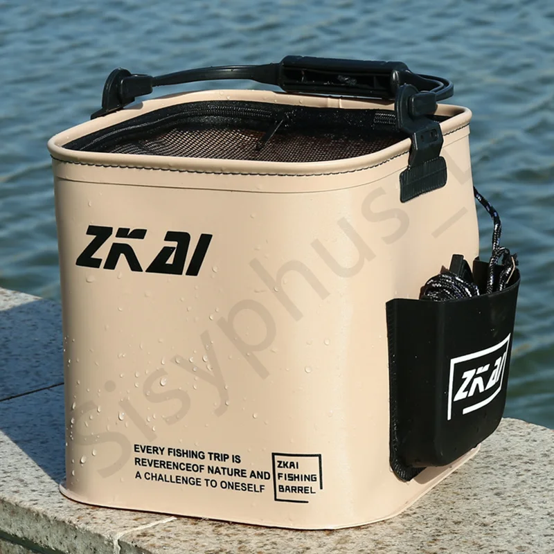 8L/13L Foldable Fishing Bucket Multi-Purpose Collapsible  Portable Handheld Bucket With Lid for Outdoor Camping Picnic