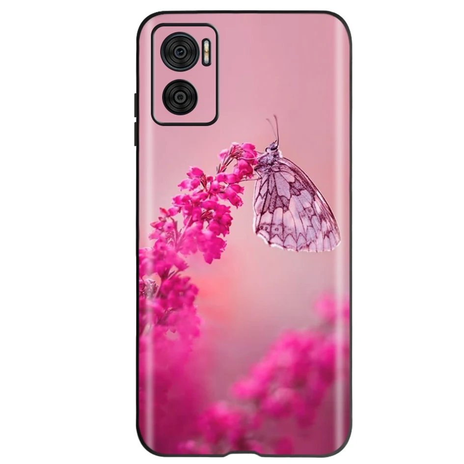 Elegant Flower Butterfly Soft Phone Case for Motorola Moto E Series