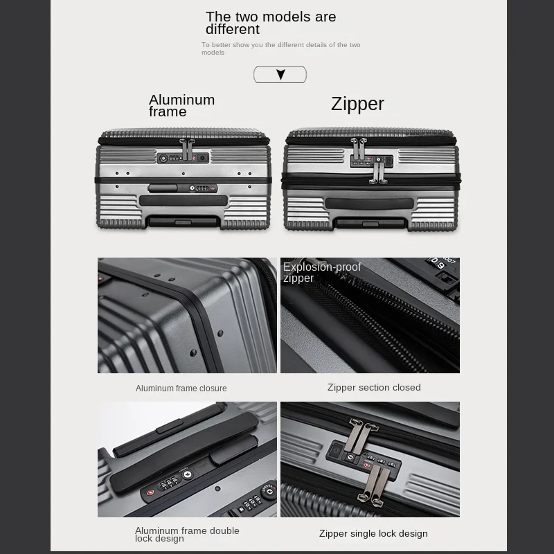 Business side open suitcase 18-inch boarding case front open trolley case multi-function suitcase password Laptop luggage