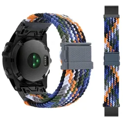 Nylon Smart Watchband with QuickFit Clasp - 22/26mm Bracelet Strap - Quickfit 22mm Width (Denim color)