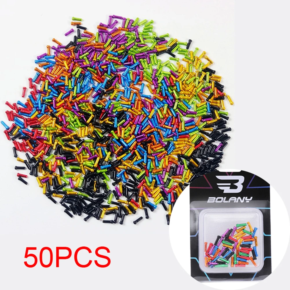 

50pcs Bicycle Brake Shifter Inner Cable Tips Crimps For Mtb Aluminium Alloy Bicycle Brake Wire Terminal Cables End Cap Crimps