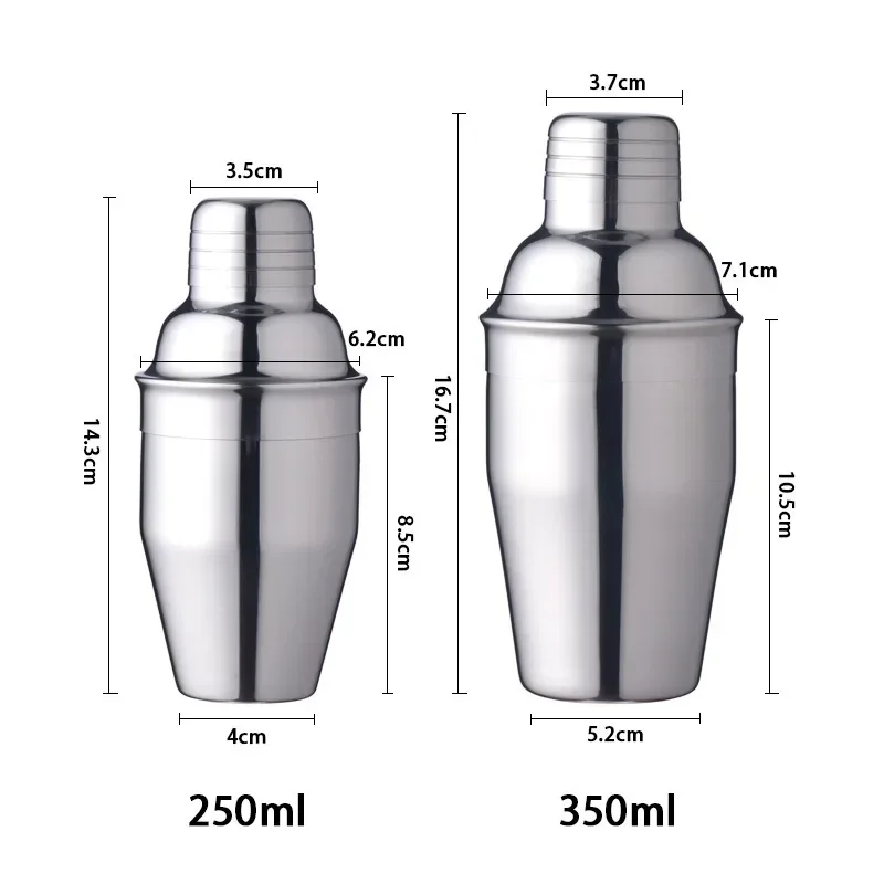Stainless Steel Cocktail Shaker Cocktail Mixer Wine Martini Drinking Boston Style Shaker Party Bar Tools 1Pcs 250/350/550/750ml cocktail shaker