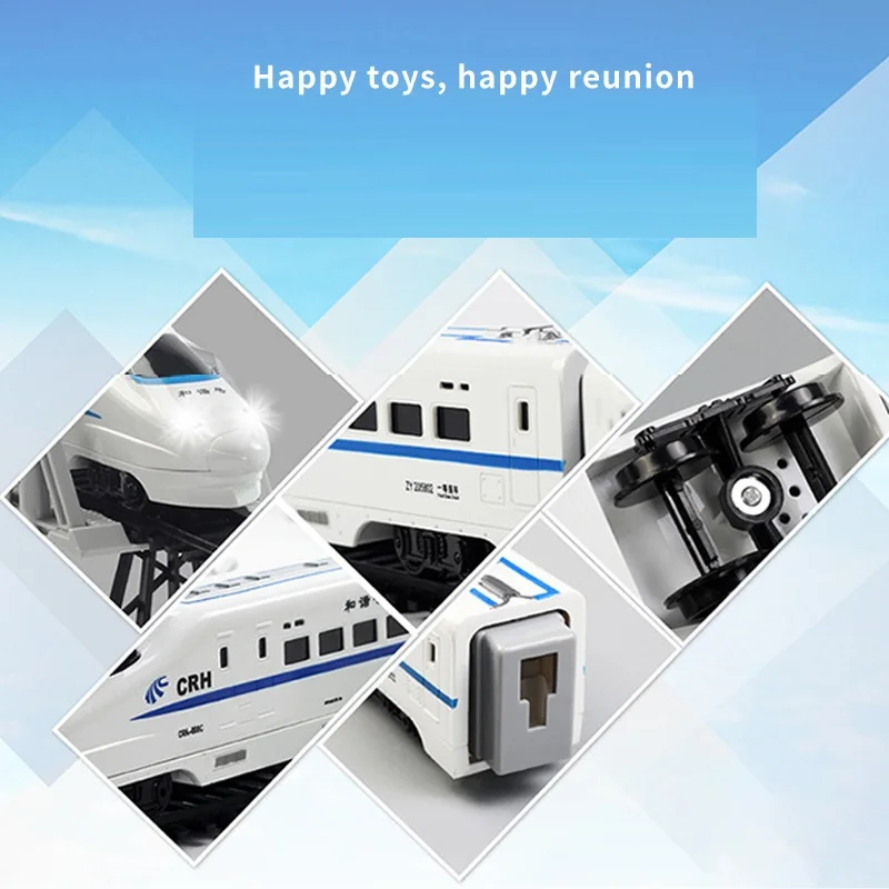 New High-Speed Rail Train Model Three Cars With Emulated Sound Electric Sound Light Train Model Puzzle Children's Toy Boy Gift 4