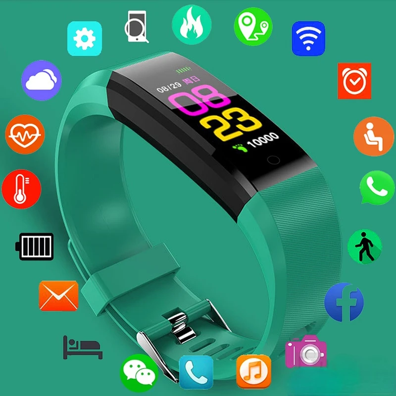 Sports Watch Of Wrist Of Ms Color Screen Waterproof Wristwatch Men Women Blood Pressure Pedometer Fitnes Bracelet Children Clock