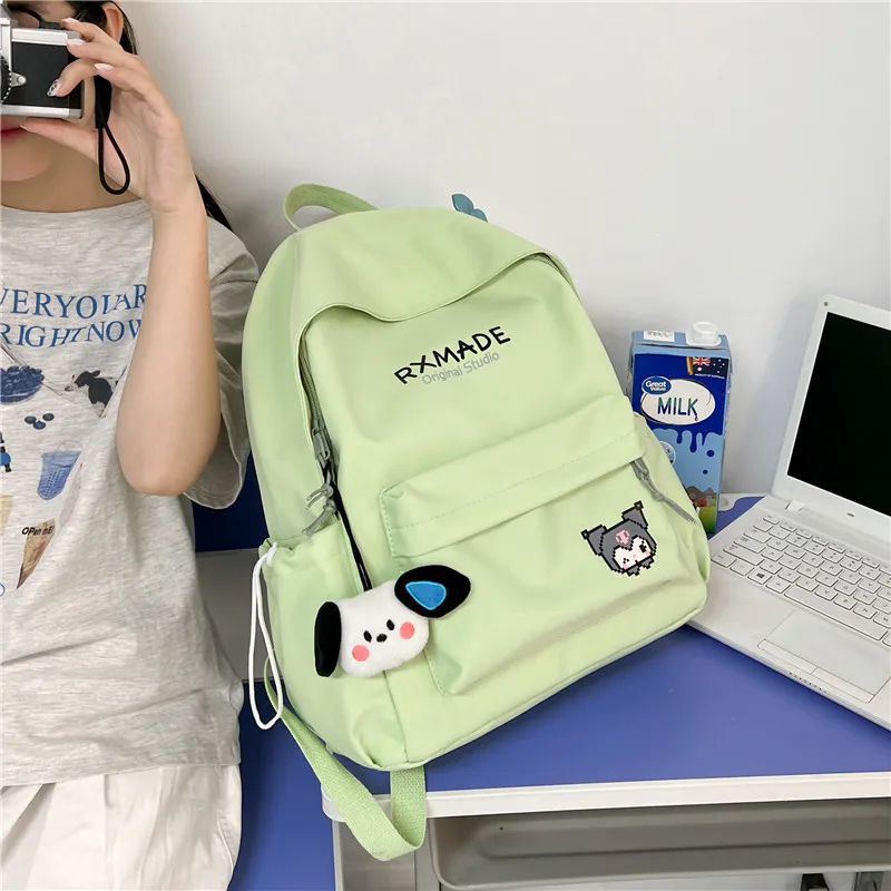 

Однотонный рюкзак Sanliou Kuromi для девочек, модный вместительный дорожный ранец с принтом, сумка для хранения, подарок на день рождения
