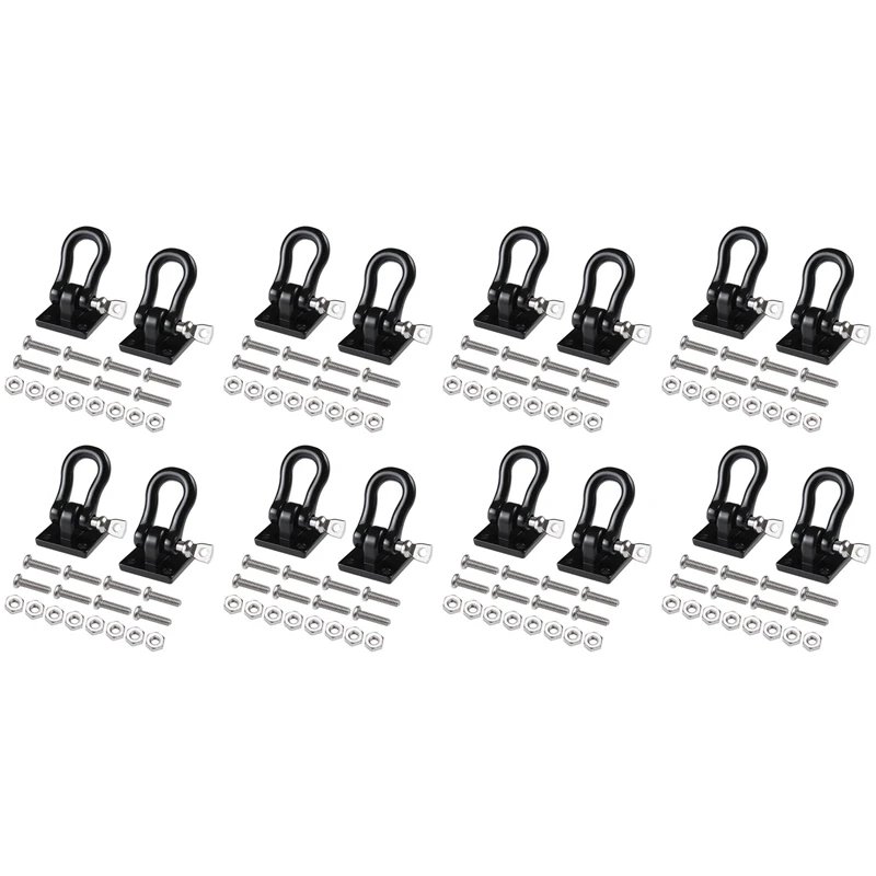 

16 шт., буксировочная Пряжка для прицепа, буксировочные крючки, металлические скобы для альпинизма, трейлера для 1/10 радиоуправляемого автомобиля, грузовика, автомобиля для альпинизма (черный)