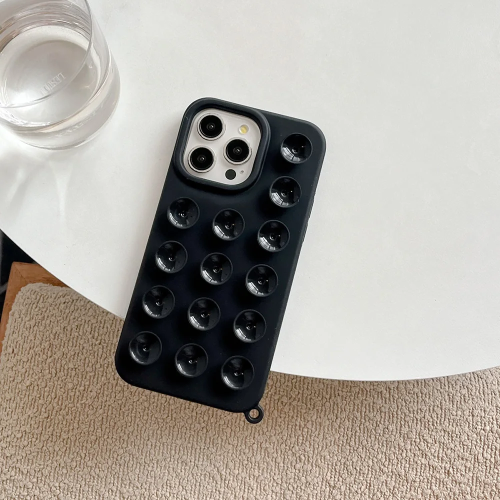 Shockproof Anti-Slip Silicone Phone Case with Suction Cup Design