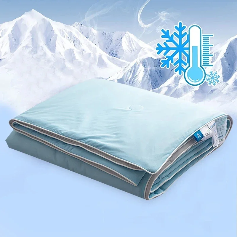 

For Double Lightweight Blanket Cooling Cooled Side Cold Quilt Comforter Silky & Condition With Air Fabric Bed Summer