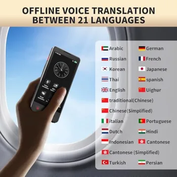 Business travel language translator device, ABS plastic, black, no WiFi needed with offline 150-language AI voice and photo tra 4